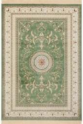 Rackhams Oriental Velvet With Fringes Antik Negar Green Rug - 135X195 cm - thumbnail 1