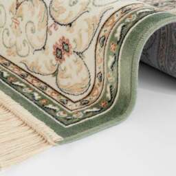 Rackhams Oriental Velvet With Fringes Antik Negar Green Rug - 135X195 cm - thumbnail 2