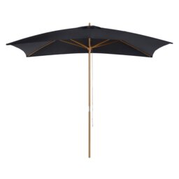 Rackhams 2 x 3m Wooden Garden Parasol Umbrella Outdoor Sun Shade Canopy, Table Market Umbrella with Vent, 38 mm Pole, Rope Pulley Mechanism, Black - Brown - 2m x 2.95m x 2.55m - thumbnail 3