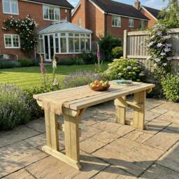 Rackhams Hollies Wooden Garden Table, Outdoor Picnic Dining Desk - Included assembly - 240cm - thumbnail 2