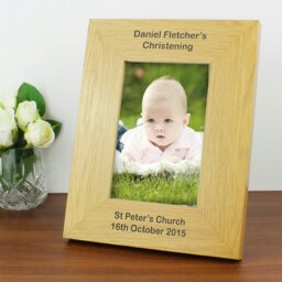 Rackhams Personalised Long Message 6x4 Oak Finish Photo Frame - thumbnail 4