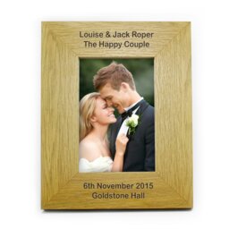 Rackhams Personalised Long Message 6x4 Oak Finish Photo Frame - thumbnail 2
