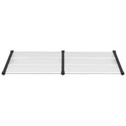 Rackhams Door Canopy Black and Transparent 199x90 cm Polycarbonate - Transparent - PC (Polycarbonate), ABS (Acrylonitrile butadiene styrene), aluminium - thumbnail 3