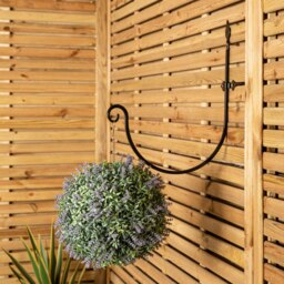 Rackhams Heavy Duty Handcrafted Metal 38cm Black Wall Bracket Hook For Garden Hanging Basket Bird Feeder - Pots & Planters - thumbnail 4