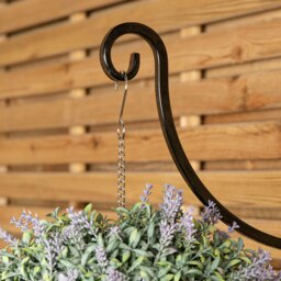Rackhams Heavy Duty Handcrafted Metal 38cm Black Wall Bracket Hook For Garden Hanging Basket Bird Feeder - Pots & Planters - thumbnail 6