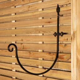 Rackhams Heavy Duty Handcrafted Metal 38cm Black Wall Bracket Hook For Garden Hanging Basket Bird Feeder - Pots & Planters - thumbnail 1