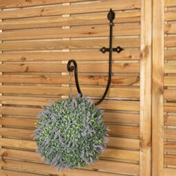 Rackhams Heavy Duty Handcrafted Metal 38cm Black Wall Bracket Hook For Garden Hanging Basket Bird Feeder - Pots & Planters - thumbnail 5