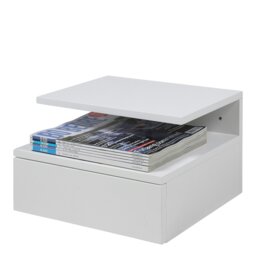Rackhams Ashlan Bedside Table with 1 Drawer in White - 1 - White - Manufactured wood - thumbnail 5