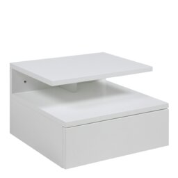 Rackhams Ashlan Bedside Table with 1 Drawer in White - 1 - White - Manufactured wood - thumbnail 1