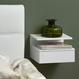 Rackhams Ashlan Bedside Table with 1 Drawer in White - 1 - White - Manufactured wood - thumbnail 4