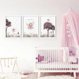 Rackhams Nursery Pictures Framed - Set of 3 wall art prints - A2 16.54 x 23.39 in / 42 x 59.4 cm - Matte Museum Quality Art Paper 290 gsm - White Frame - thumbnail 3