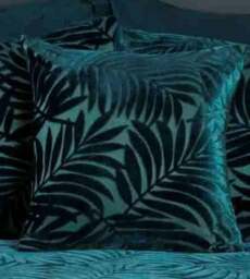 Rackhams Velvet Leaves Duvet Cover Set - Navy - King - thumbnail 3