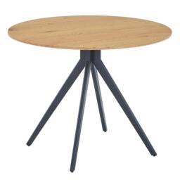 Rackhams Aspen Round Dining Table with Black Pedestal Legs - Grey Oak - thumbnail 2