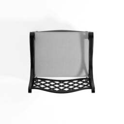 Rackhams Set of 2 Garden Chairs Cast Aluminium Armchairs with Cushion Black/White - Black - thumbnail 6
