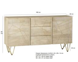 Rackhams Large Sideboard with Doors and Drawers Barbuto Light Mango - Wood - 1 - thumbnail 5