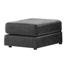 Rackhams Ella Plush Velvet Fabric Footstool - Grey - thumbnail 1