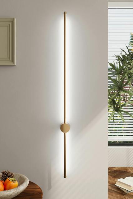 Rackhams 360 Degree Adjustable LED Straight Wall Light White Light 100cm with Wire - Gold - One Size - image 1