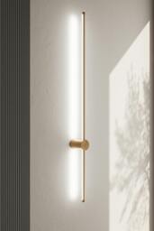 Rackhams 360 Degree Adjustable LED Straight Wall Light White Light 100cm with Wire - Gold - One Size - thumbnail 3