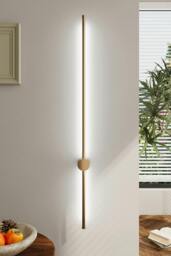 Rackhams 360 Degree Adjustable LED Straight Wall Light White Light 100cm with Wire - Gold - One Size - thumbnail 1