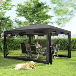 Rackhams 4 x 3m Party Tent Waterproof Garden Gazebo Canopy Wedding Cover Shade - 395cm x 295cm x 255cm