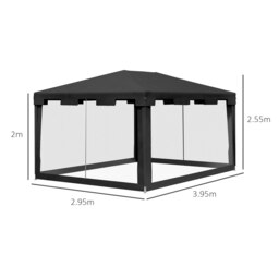 Rackhams 4 x 3m Party Tent Waterproof Garden Gazebo Canopy Wedding Cover Shade - 395cm x 295cm x 255cm - thumbnail 6