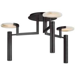 Rackhams Melange Large Floating Disc Semi-Flush Chandelier - Polished Nickel - thumbnail 3
