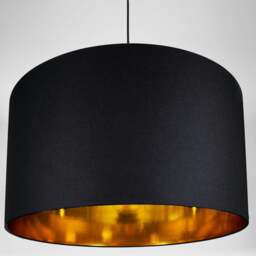 "Rackhams Contemporary Black Cotton 20"" Floor/Pendant Lamp Shade with Shiny Gold Inner" - thumbnail 2