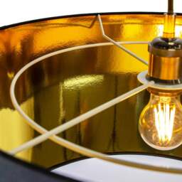 "Rackhams Contemporary Black Cotton 20"" Floor/Pendant Lamp Shade with Shiny Gold Inner" - thumbnail 6