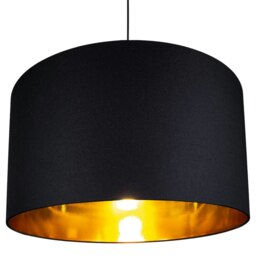 "Rackhams Contemporary Black Cotton 20"" Floor/Pendant Lamp Shade with Shiny Gold Inner" - thumbnail 4