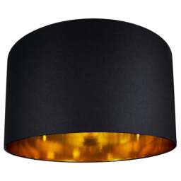 "Rackhams Contemporary Black Cotton 20"" Floor/Pendant Lamp Shade with Shiny Gold Inner"