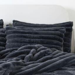 Rackhams Big Cord Teddy Charcoal Duvet Cover Set - King - thumbnail 3