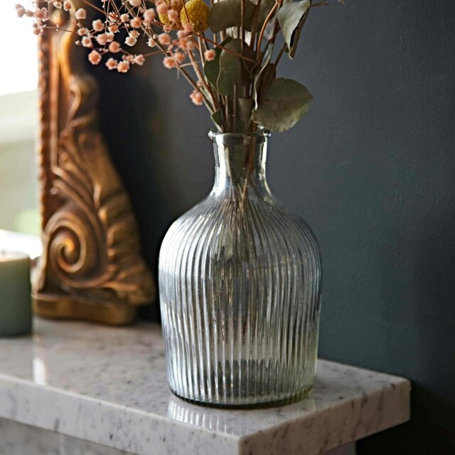 Rackhams Rippled Glass Bottle Vase - Large - image 1