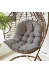 Rackhams 80cm W x 108cm H Hanging Egg Swing Chair Cushion Hanging Basket Cushion - Dark Grey - One Size - thumbnail 2