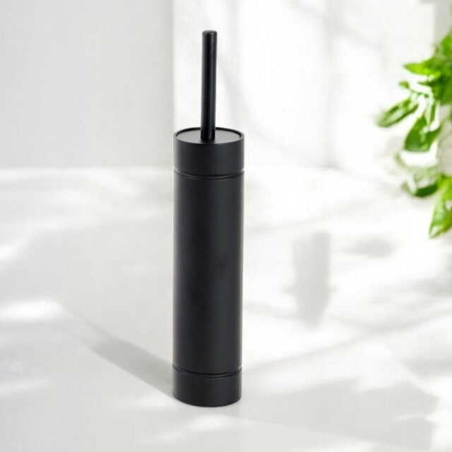 Rackhams Draco Black Slimline Toilet Brush & Holder - image 1