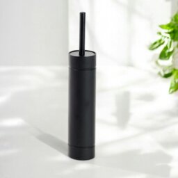 Rackhams Draco Black Slimline Toilet Brush & Holder - thumbnail 1