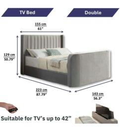 Rackhams Luxury  pannel TV Bed - Green Plush - thumbnail 5
