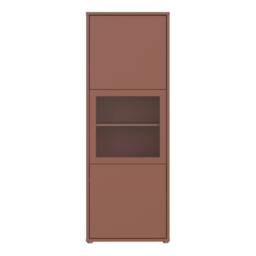 Rackhams Alice Springs Narrow Display Cabinet with 3 Push-to-Open Doors in Terracotta - Matt - Terracotta - W 64.8 X  H 179.1 X  D 44cm - thumbnail 3