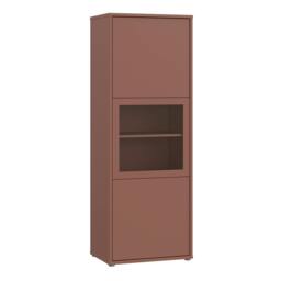 Rackhams Alice Springs Narrow Display Cabinet with 3 Push-to-Open Doors in Terracotta - Matt - Terracotta - W 64.8 X  H 179.1 X  D 44cm - thumbnail 2