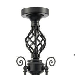 Rackhams Traditional Classic Matte Black Chandelier Ceiling Light with Twisted Knot - thumbnail 3