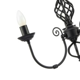 Rackhams Traditional Classic Matte Black Chandelier Ceiling Light with Twisted Knot - thumbnail 4