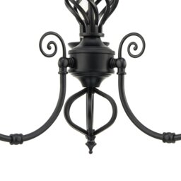 Rackhams Traditional Classic Matte Black Chandelier Ceiling Light with Twisted Knot - thumbnail 5