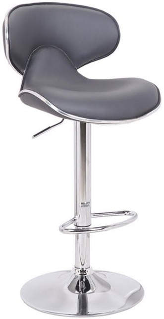 Rackhams Carcaso Faux Leather Bar Stool, Adjustable Swivel, Chrome Base - image 1