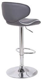 Rackhams Carcaso Faux Leather Bar Stool, Adjustable Swivel, Chrome Base - thumbnail 2