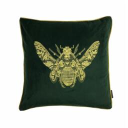 Rackhams Cerana Bee Design Cushion Cover - Emerald Green - 50 x 50cm - Emerald Green - 100% Polyester