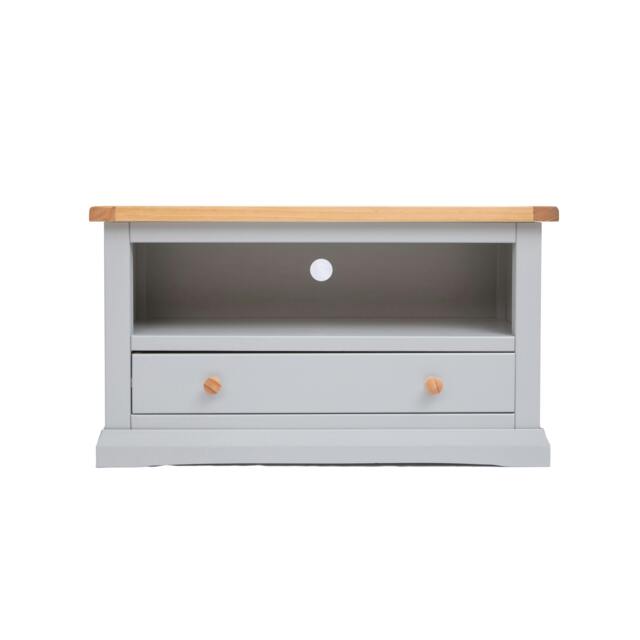 Rackhams Loreo Light Grey 1 Drawer TV Cabinet Wood Knob - Light Grey - image 1