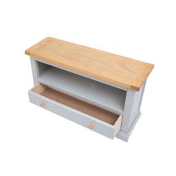 Rackhams Loreo Light Grey 1 Drawer TV Cabinet Wood Knob - Light Grey - thumbnail 4