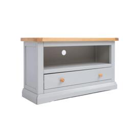 Rackhams Loreo Light Grey 1 Drawer TV Cabinet Wood Knob - Light Grey - thumbnail 2