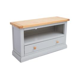 Rackhams Loreo Light Grey 1 Drawer TV Cabinet Wood Knob - Light Grey - thumbnail 3
