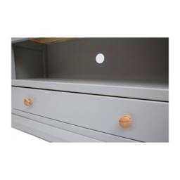 Rackhams Loreo Light Grey 1 Drawer TV Cabinet Wood Knob - Light Grey - thumbnail 5