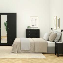 Rackhams Madrid Chest 3+2 drawers in Matt Black - Black - Matt - Melamine - thumbnail 6
